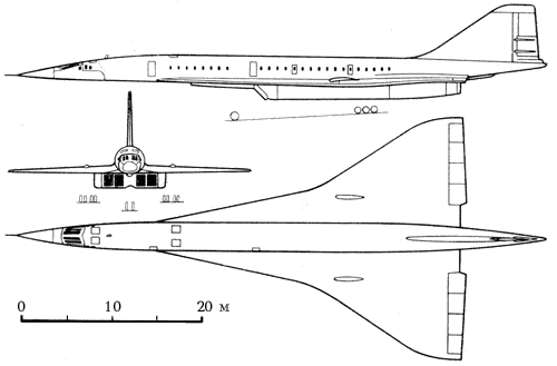 Схема Ту-144 (опытный)