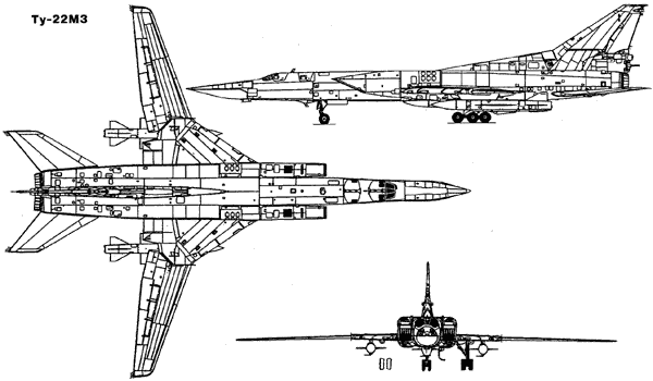 Схема Ту-22М3 с 3 Х-22М